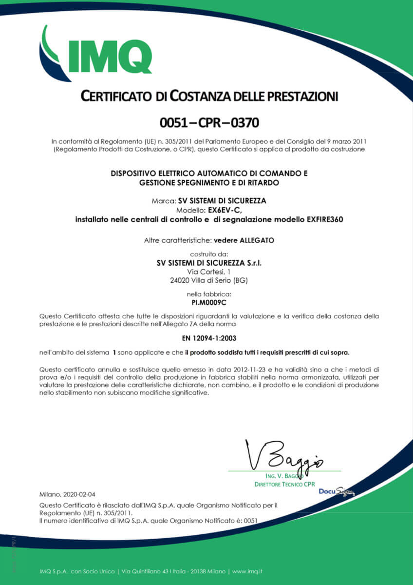 certificazioni antincendio