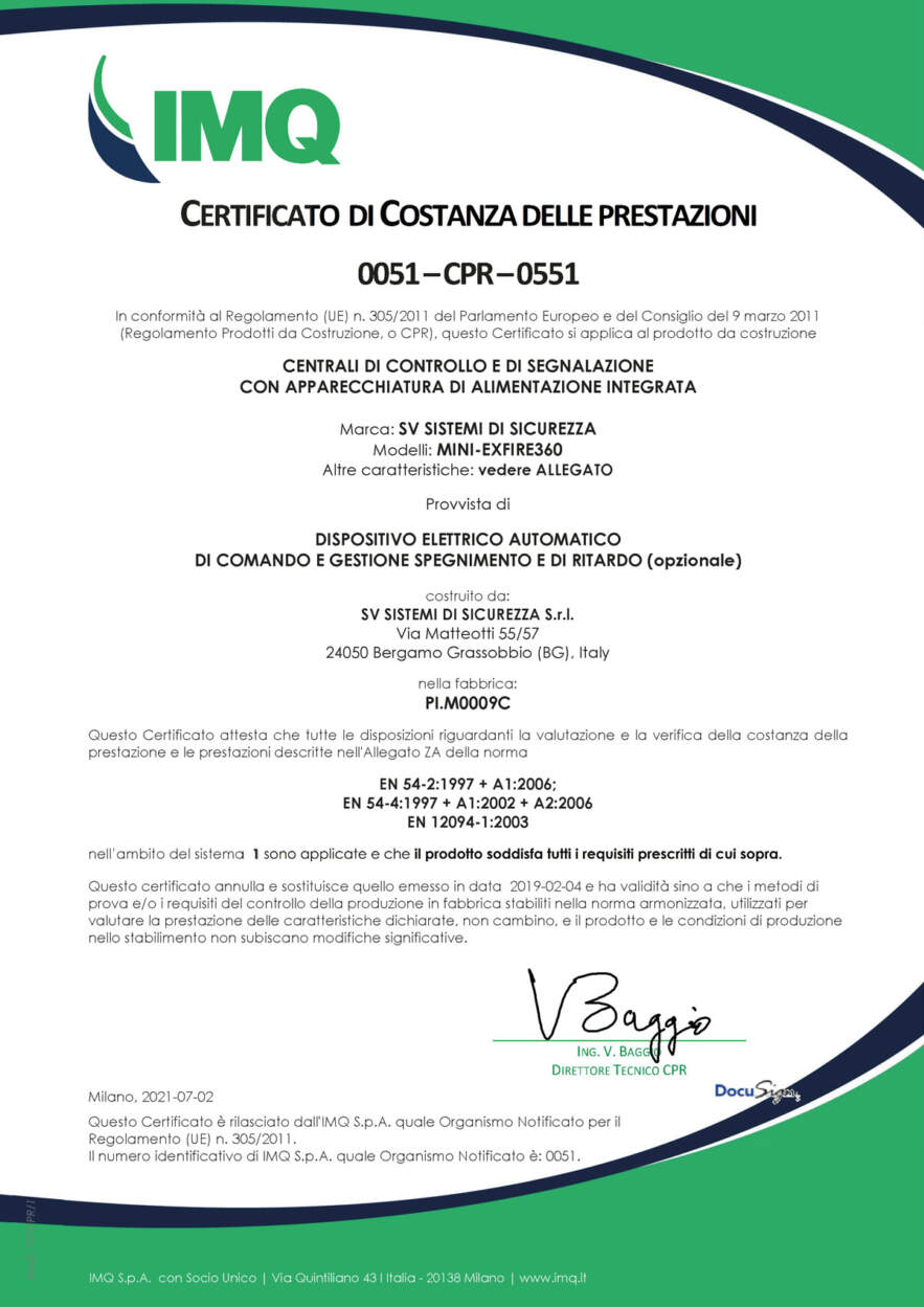 CERTIFICAZIONI ANTINCENDIO