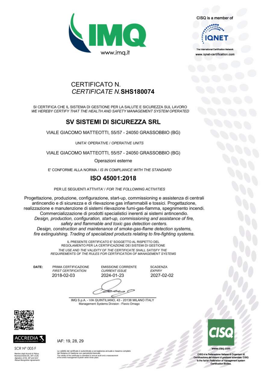 CERTIFICAZIONI ANTINCENDIO