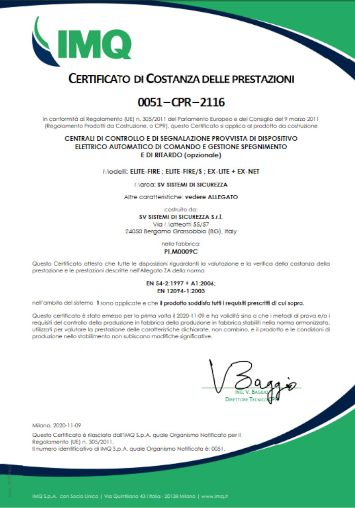 CERTIFICAZIONI ANTINCENDIO